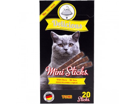 TOMi Delicious Mini Sticks Cheese ТОМИ ДИЛИШЕС СЫР лакомство для котов, 20х2г