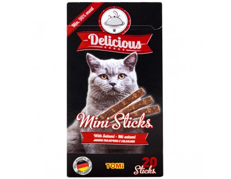 TOMi Delicious Mini Sticks Salami ТОМИ ДИЛИШЕС САЛЯМИ лакомство для котов, 20х2г
