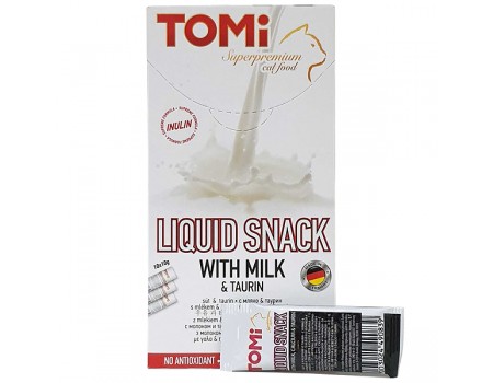 TOMi Liquid Snack Milk&Taurin ТОМИ МОЛОКО С ТАУРИНОМ жидкое лакомство для котов, - 1стик -10г