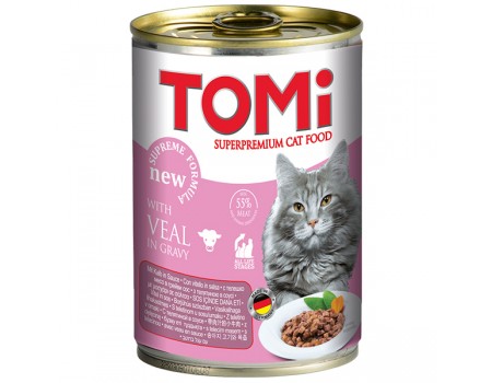 TOMi veal ТЕЛЯТИНА консервы для кошек, влажный корм , 0.4 кг.