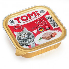 TOMi veal poultry ТЕЛЯТИНА ПТИЦА консервы для котов, паштет, 0.1 кг...