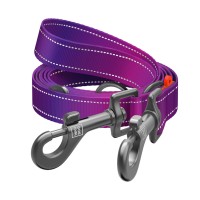 Повідець-перестібка для собак WAUDOG Nylon Mono, світловідбивний, М, Ш 20 мм, Д 300 см, фіолетовий