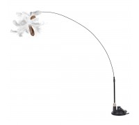 Игрушка для кошек WAUCAT Fun Teaser дразнилка на присоске с пером, бел..