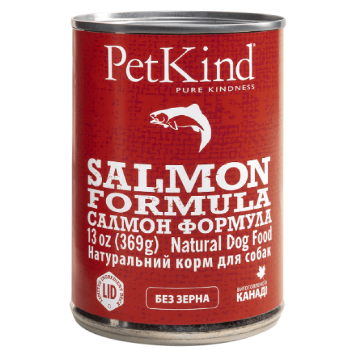 PetKind Salmon Formula Натуральний монопротеїновий вологий корм для собак з диким лососем та оселедцем, 0,369 кг