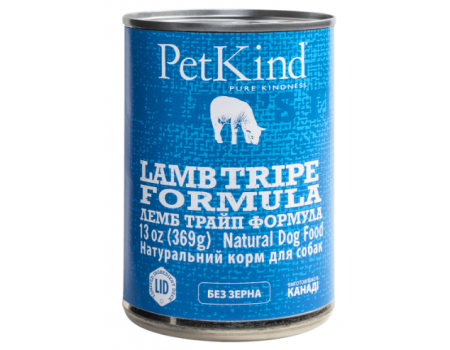 PetKind Lamb Tripe Formula Натуральный влажный корм для собак из новозеландским ягненком, мясом канадской индейки и овечьим рубцом,  0,369 кг