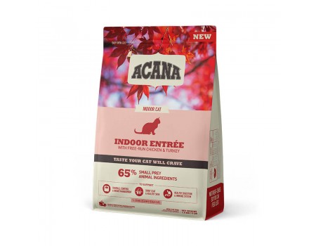 Cухой корм Acana Indoor Entree - Беззерновой сухой корм для котов на всех стадиях жизни с курицей и индейкой, 1,8 кг