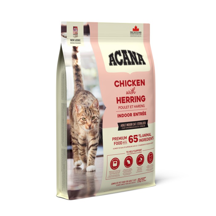Сухой корм Acana Indoor Entree - Беззерновой сухой корм для котов на всех стадиях жизни с курицей и индейкой, 4.5 кг