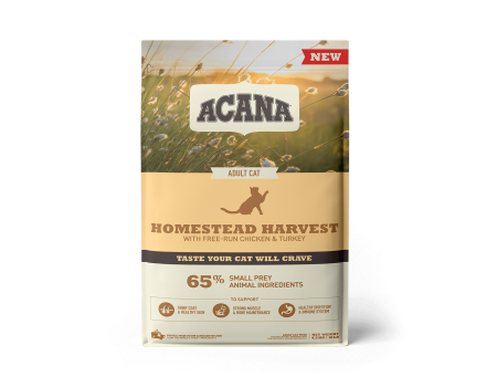 Cухой корм Acana Homestead Harvest - Беззерновой сухой корм для котов на всех стадиях жизни с курицей и индейкой, 4.5 кг