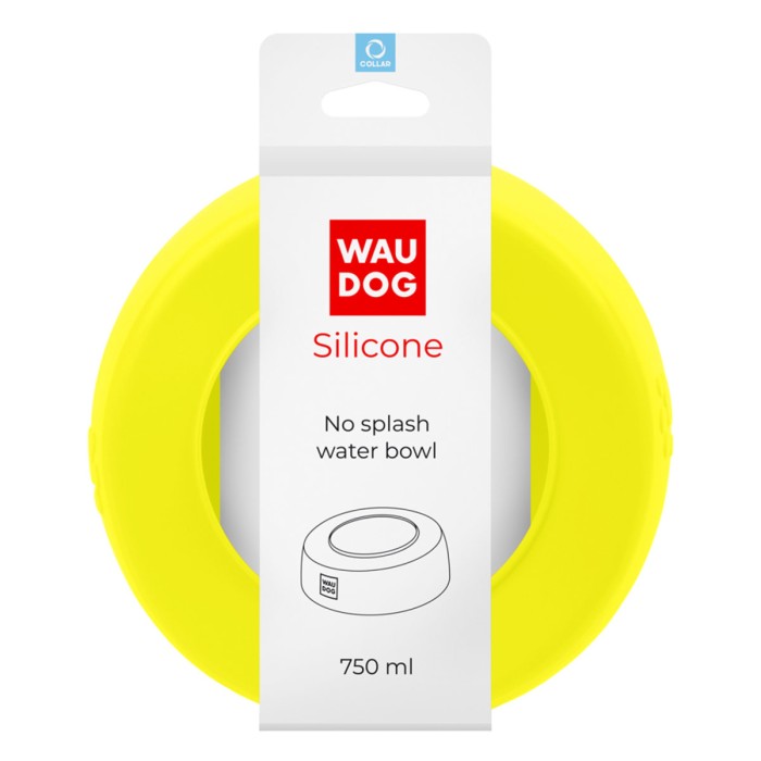Миска-непроливайка  WAUDOG Silicone, 750 мл, жовтий