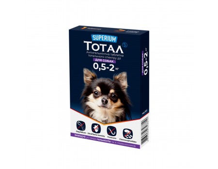 Superium Тотал антигельмінтні таблетки тотального спектру дії для собак 0,5-2 кг