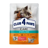 Club 4 Paws Sterilised with Turkey in gravy влажный корм для кошек (индейка) 80 г