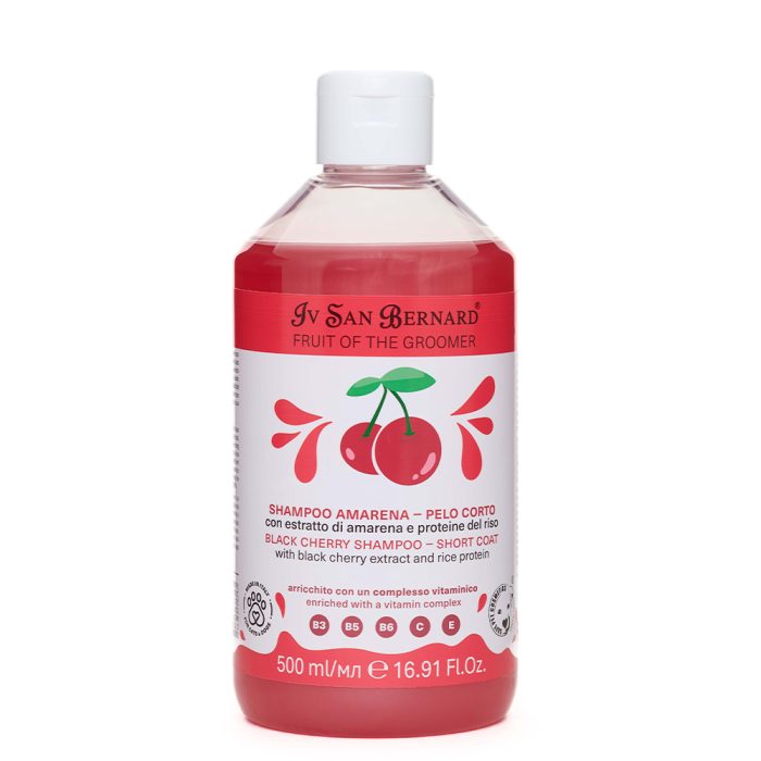 Iv San Bernard Fruit of the Groomer шампунь для кошек и собак, Черная вишня для короткой шерсти, 500 мл