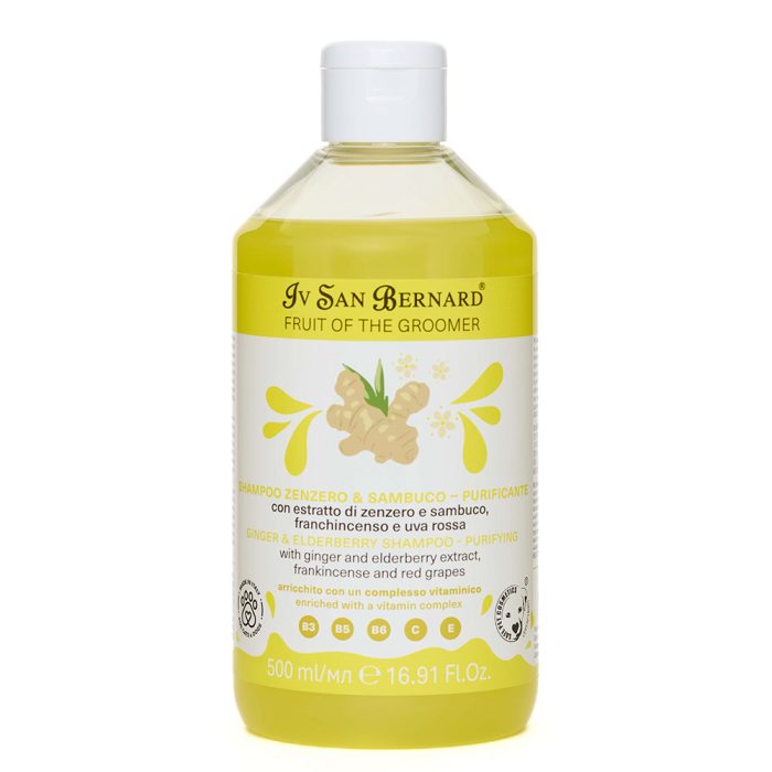 Iv San Bernard Fruit of the Groomer шампунь для кошек и собак, Имбирь и бузина дезинфицирующий, 500 мл
