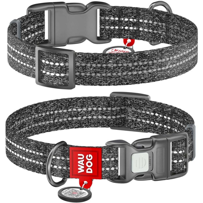 WAUDOG Re-cotton нашийник для собак, розмір L (25 мм, 33-49 см), сірий
