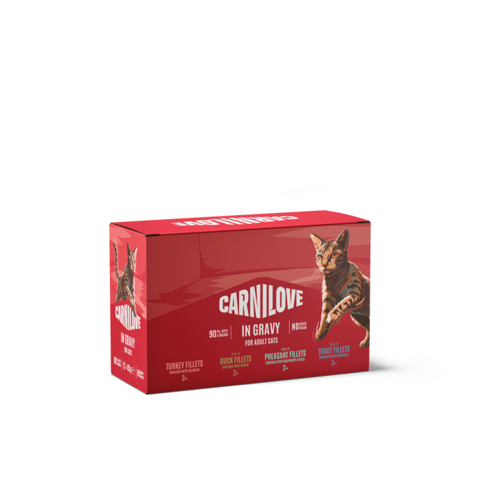 Carnilove Gravy Multipack for Cats вологий корм для котів (індичка, качка, фазан, форель) 1.02 кг