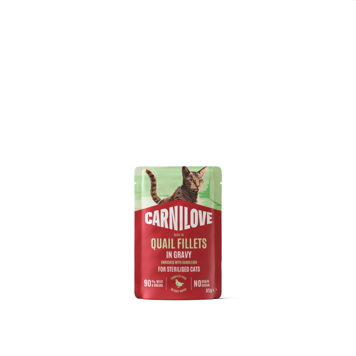 Carnilove Gravy Quail with Dandelion Sterilised вологий корм для стерилізованих котів (перепілка, індичка) 85 г