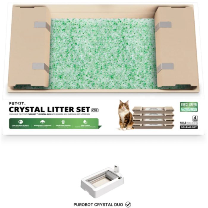 Petkit Crystal Duo Litter Fresh Green C02 силикагелевый наполнитель для смарт-лотка, сет 4 шт (C02)