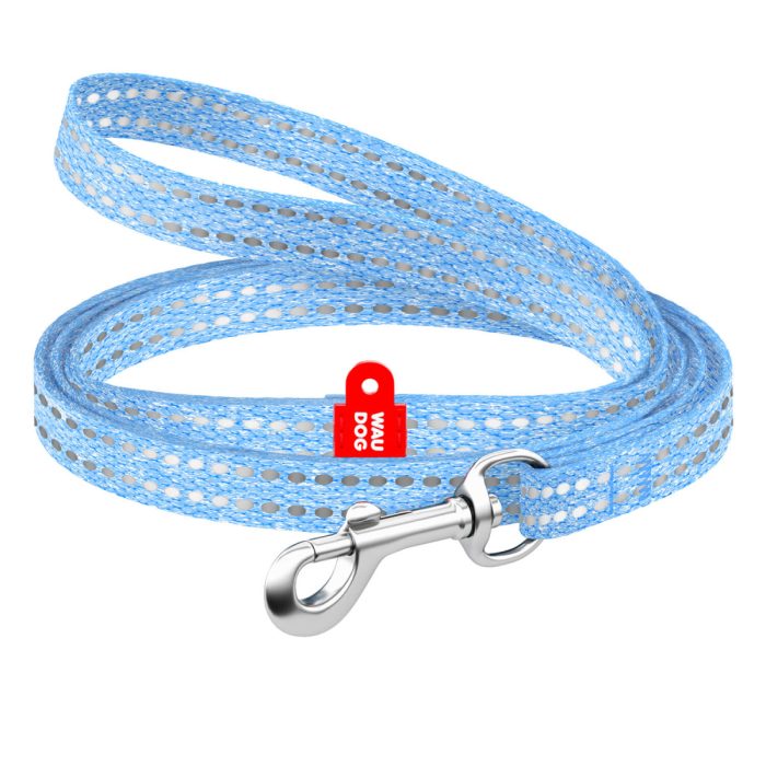WAUDOG Re-cotton поводок для кошек, размер XS (10 мм, 200 см), голубой