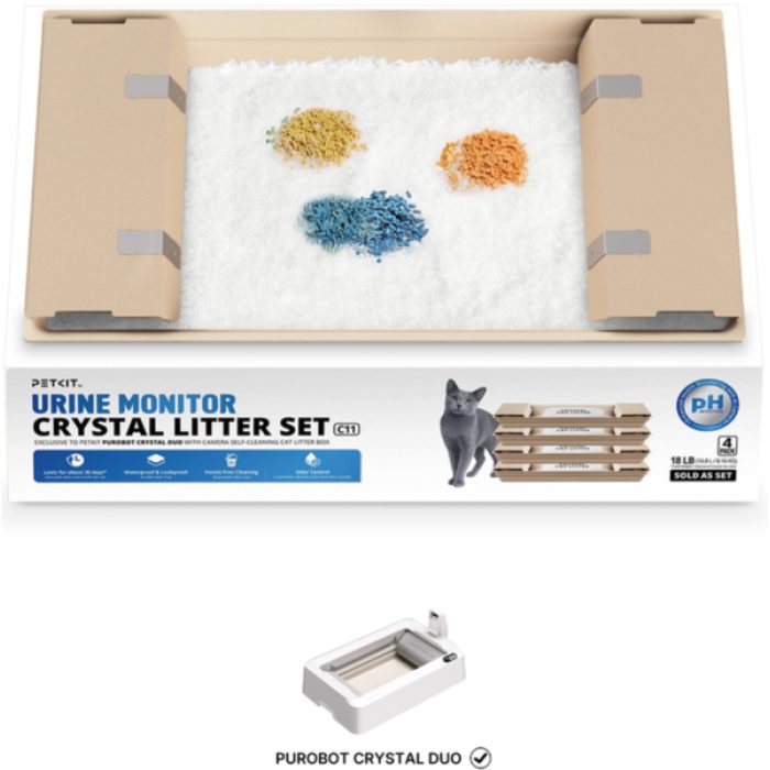Petkit Crystal Duo Litter pH Detection C11 силикагелевый наполнитель с контролем pH для смарт-лотка, сет 4 шт (C11)