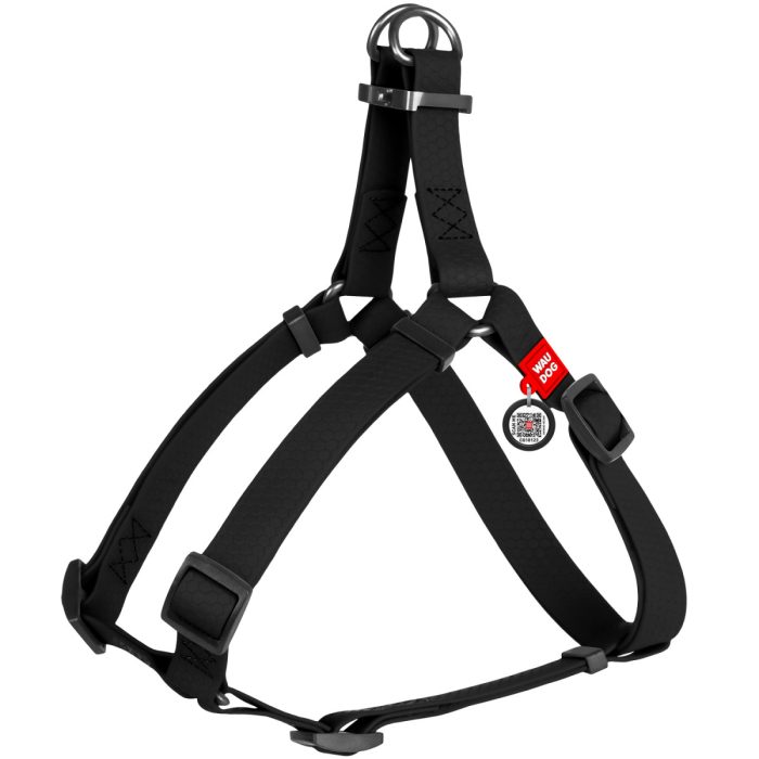 WAUDOG Waterproof шлея для собак водостойкая, XS (Ш 15 мм, Д 30-39 см), металлическая пряжка, черный