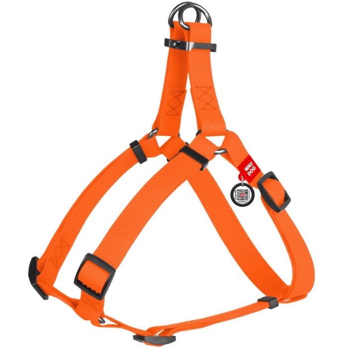 WAUDOG Waterproof шлея для собак водостойкая, XS (Ш 15 мм, Д 30-39 см), металлическая пряжка, оранжевый
