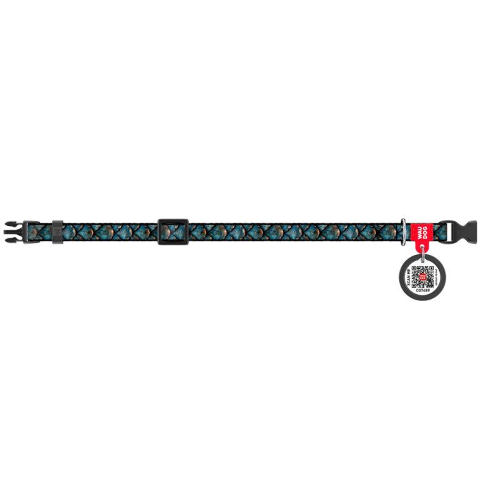 WAUDOG Nylon нашийник для котів та дрібних порід собак, розмір XS (10 мм х 20-30 см), малюнок "Луска"