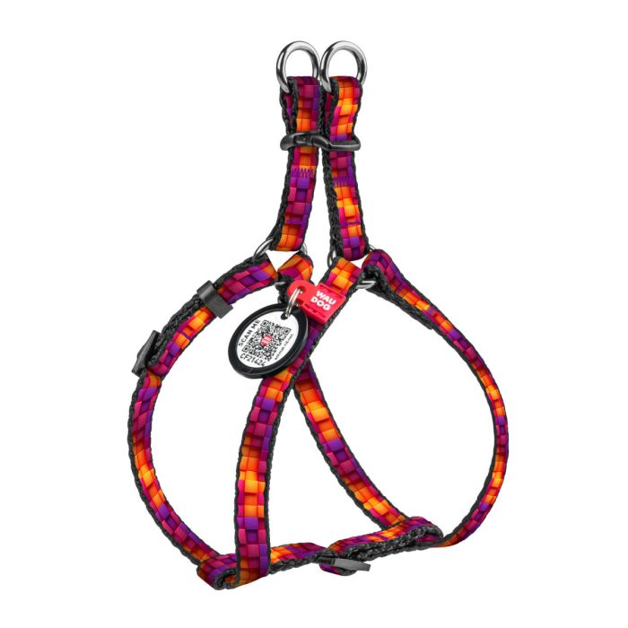 WAUDOG Nylon шлея для кошек, размер XS (10 мм, 30-40 см), рисунок "Кубы 3Д"
