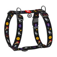 WAUDOG Nylon анатомічна H-подібна шлея для собак, розмір XL (35 мм, шия 56-95 см, груди 68-110 см), малюнок NASA