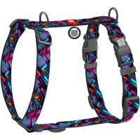 WAUDOG Nylon анатомічна H-подібна шлея для собак, розмір L (25 мм, шия 51-85 см, груди 61-85 см), малюнок "Нескінченні світи"