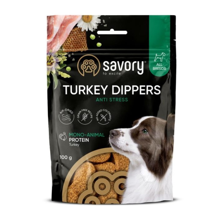 Savory Monoprotein Dippers Anti Stress монопротеиновое лакомство антистресс для собак (индейка) 100 г