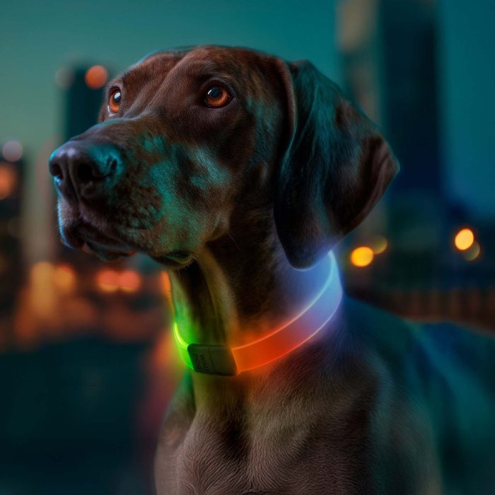 WAUDOG LED ошейник для собак с подсветкой, размер L (до 60 см), RGB