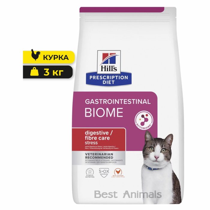 Hills Prescription Diet Feline Gastrointestinal Biome Stress Сухой корм (курица) 3 кг