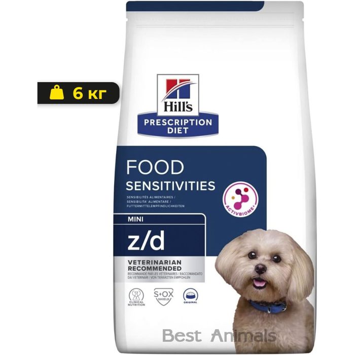 Hills Prescription Diet Canine Z/D Mini Food Sensitivities Сухой корм (печень) 6 кг