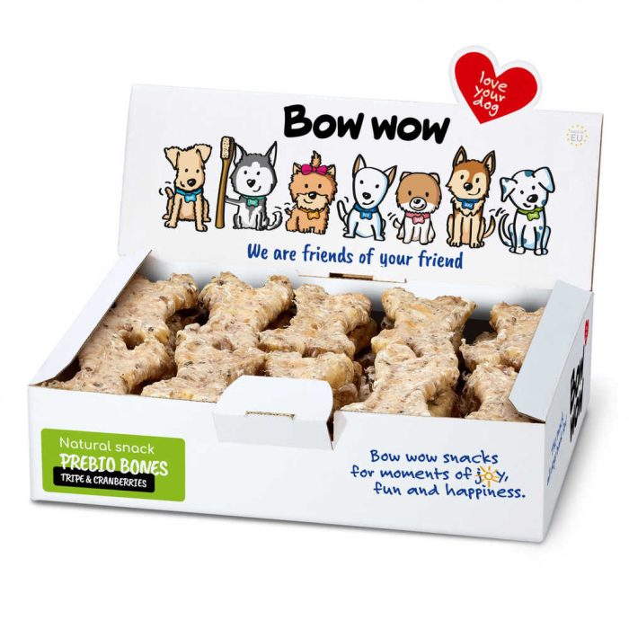 Bow wow Natural Bones Beef Tripe & Cranberry лакомство для собак (рубец) 30 шт.