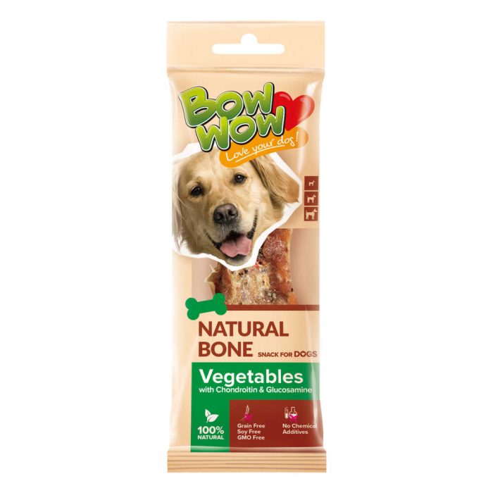 Bow wow Natural Bone Vegetables with Glucosamine & Chondroitin ласощі для собак (яловичина) 24 г