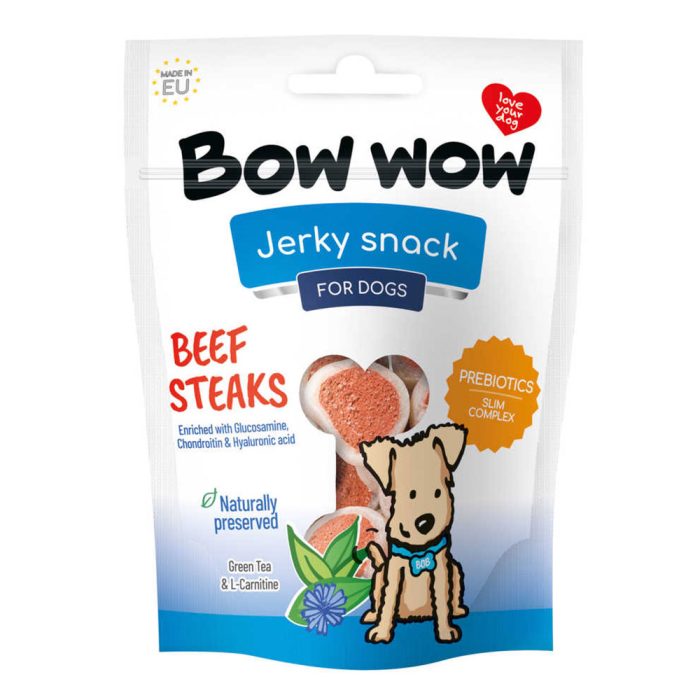Bow wow Beef Snacks Steak Shape ласощі для собак (яловичина) 80 г