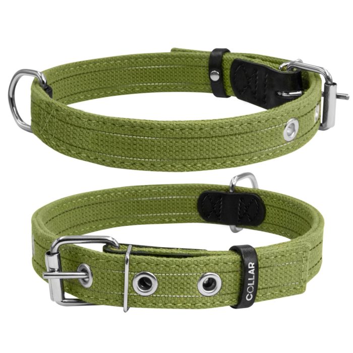 COLLAR Брезент ошейник для собак, размер S (20 мм, 31-41 см), двойной усиленный