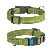 COLLAR Брезент ошейник для собак, размер M (25 мм, 33-49 см), пластиковый фастекс со светоотражающей нитью
