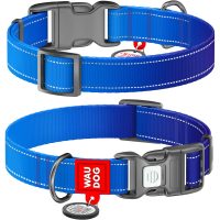 WAUDOG Nylon нашийник для собак з QR паспортом, розмір XL (25 мм), синій