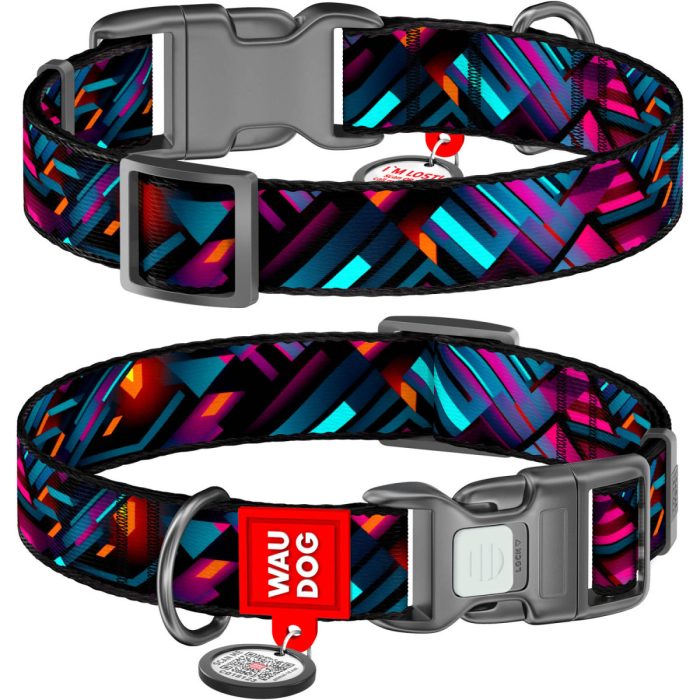 WAUDOG Nylon нашийник для собак з QR паспортом, розмір XS (10 мм), "Нескінченні світи"