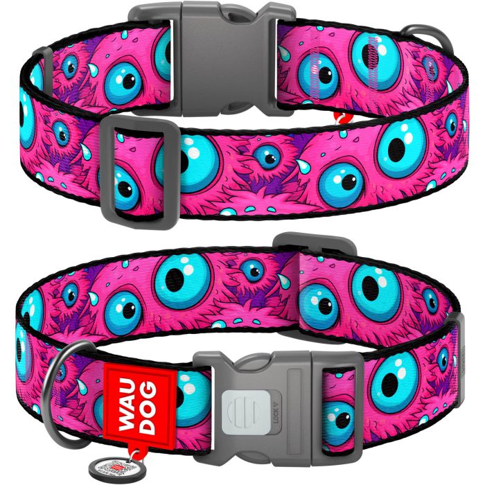 WAUDOG Nylon нашийник для собак з QR паспортом, розмір XS (10 мм, 20-30 см), "Око монстра"