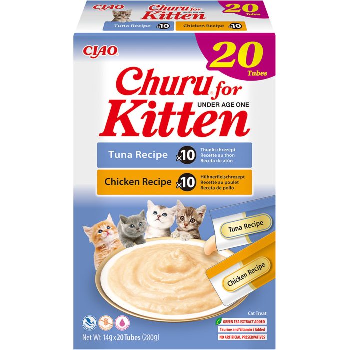 INABA Churu for Kitten Chicken with Tuna Varieties крем-лакомство для кошек (курица, тунец) 280 г