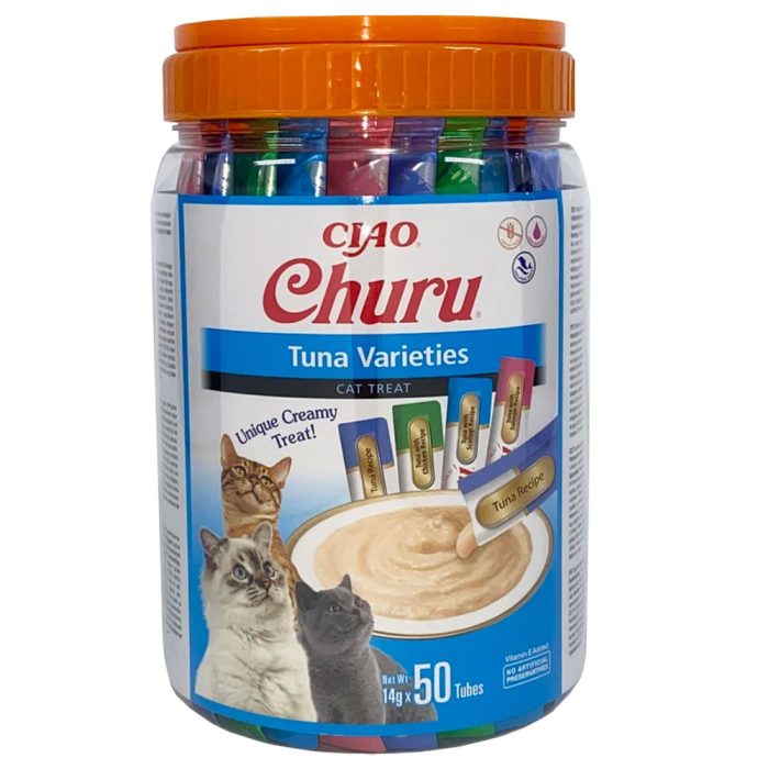INABA Churu Tuna Varieties крем-лакомство для кошек (тунец, курица, гребешок, лосось) 700 г