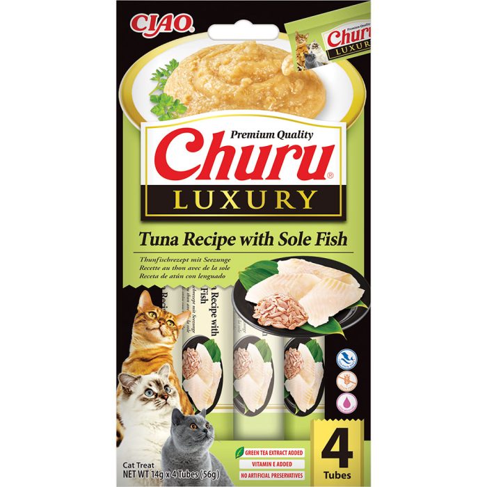 INABA Churu Luxury Tuna with Sole Recipe крем-лакомство для кошек (тунец, морской язык) 56 г