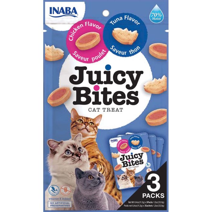 INABA Juicy Bites Chicken & Tuna Recipe лакомство для кошек (курица, тунец) 33,9 г