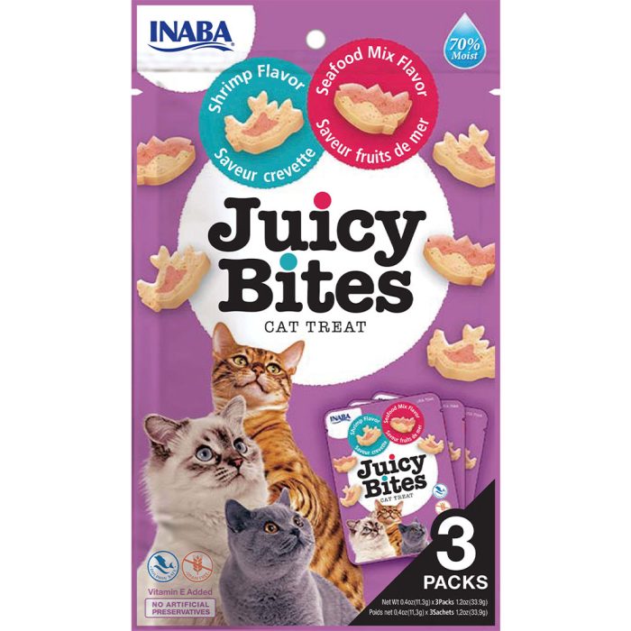 INABA Juicy Bites Shrimp & Seafood Flavor Recipe ласощі для котів (креветка, морепродукти) 33,9 г