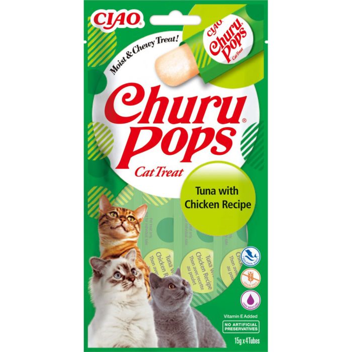 INABA Churu Pops Tuna with Chicken Recipe желе-лакомство для кошек (тунец, курица) 60 г