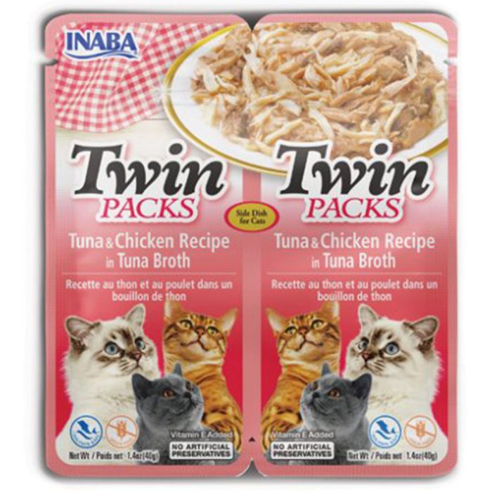 INABA Twin Packs Tuna & Chicken in Tuna Broth Recipe паучи для кошек (тунец, курица) 80 г