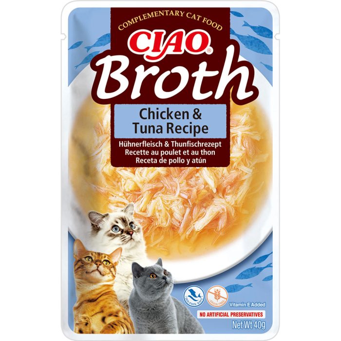 INABA CIAO Broth Chicken with Tuna Recipe суп для кошек (курица, тунец) 40 г