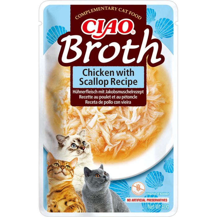 INABA CIAO Broth Chicken with Scallop Recipe суп для кошек (курица, гребешок) 40 г